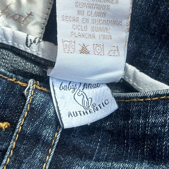 Baby Phat Jeans Flare Boot Cut Y2K Rhinestones Dark Wash Distressed Size 0 - Picture 12 of 15